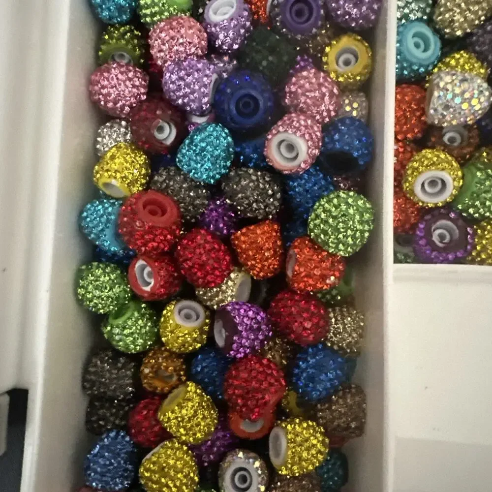 50 Pieces Of Rhinestone Pen Caps Random Colors